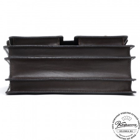 Мужской кожаный портфель "Престиж" (тёмно-коричневый)